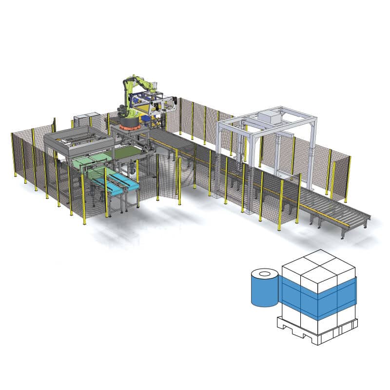 Palletizer-(Robot)-Stretch-Film-Wrapping-Machine