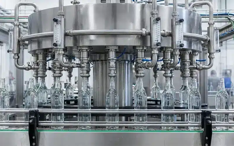 bottling machine with flow meter