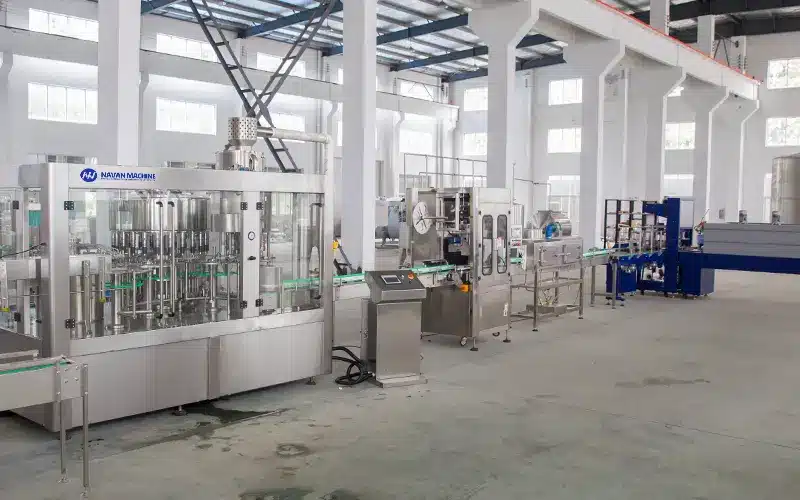 shrink wrapping machine and labeling machine for water filling line