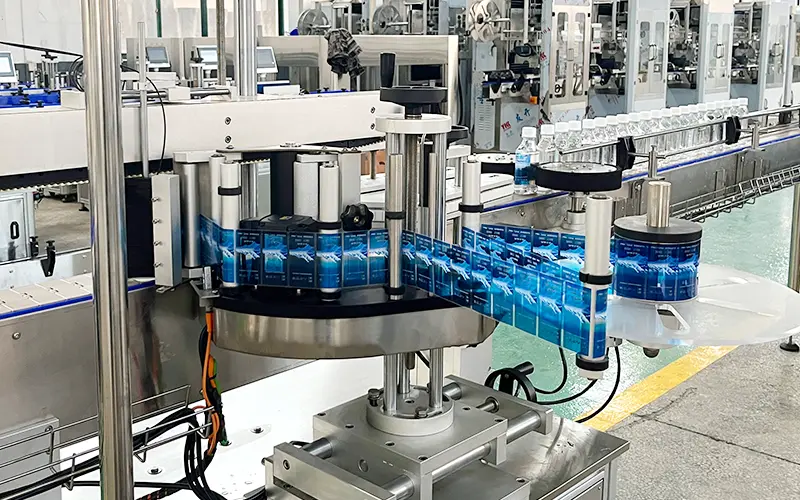 Semi automatic shrink sleeve labeling machine for plastic bottles
