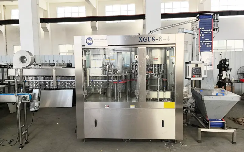 XGF8-8-4 automatic rinsing filling capping monoblock for water bottling plant