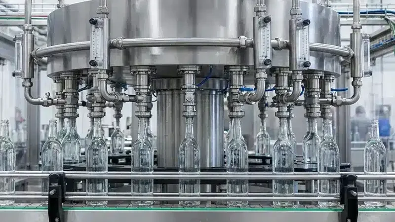 bottling machine with flow meter